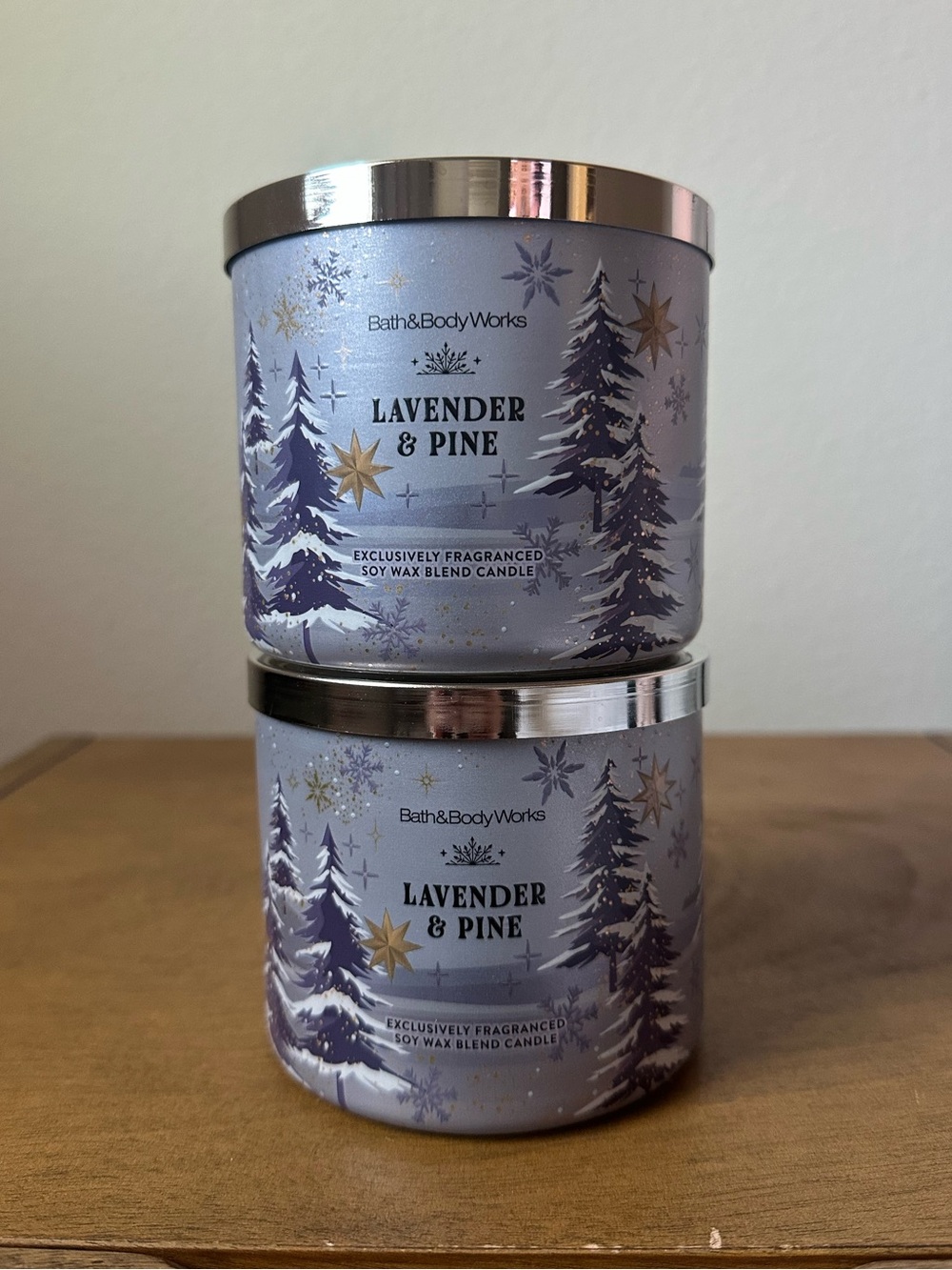 X2 Bath & Body Works Lavender & Pine 3 wick  Candles NEW